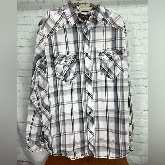 Helix Athletic Fit Plaid Western Shirt. Size XL. NWT - Picture 1 of 5